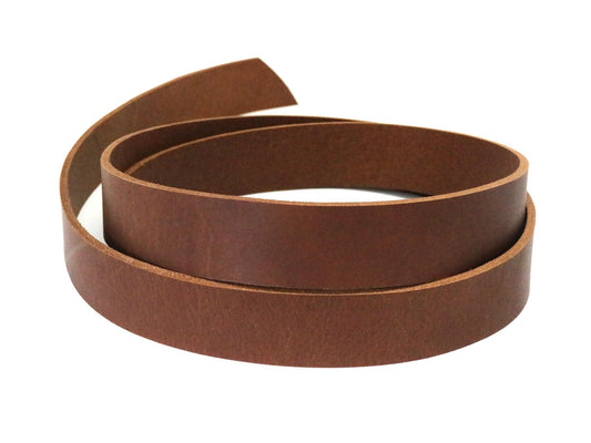 West Tan Light Brown Matte Peanut Buffalo Leather Strip, 48” - 60” Length - Stonestreet Leather