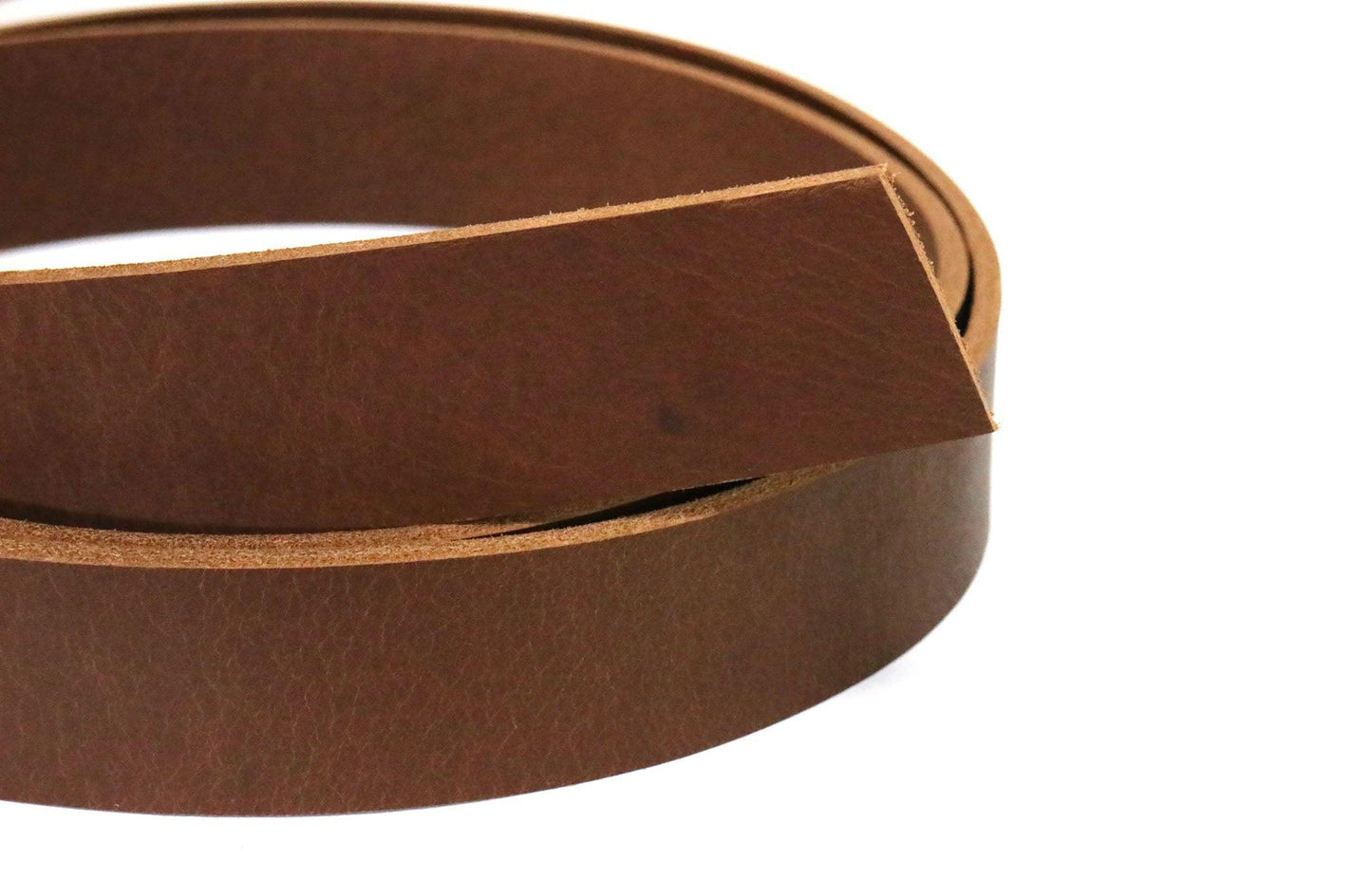 West Tan Light Brown Matte Peanut Buffalo Leather Strip, 48” - 60” Length - Stonestreet Leather